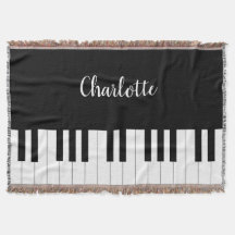 Black and White Piano Keys With Customazed Name