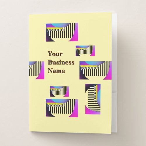 Black and White Piano keys Yellow Pocket Folder