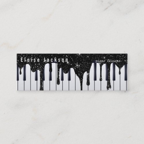 black and white piano mini business card