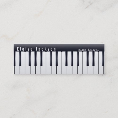 black and white piano music profile card