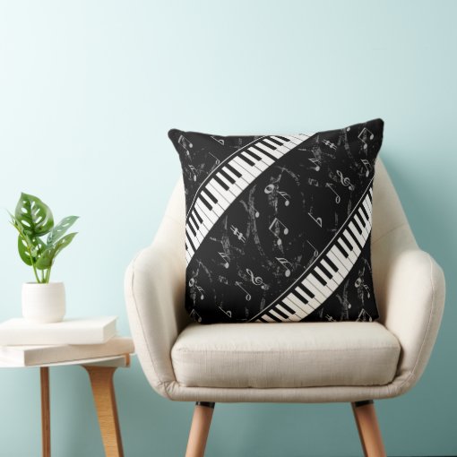 Black and White Piano Music Throw Pillow 2 Zazzle