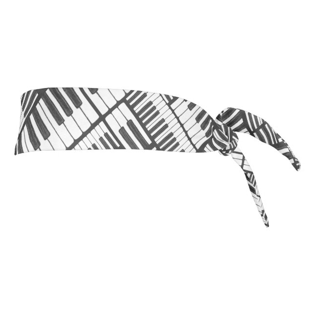 Black and White Piano Pattern Headband (Rotate 90)