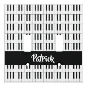 Black and white piano pattern light switch cover