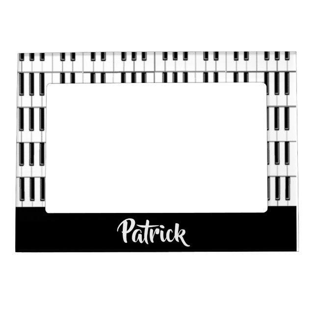 Black and white piano pattern magnetic frame (Front)