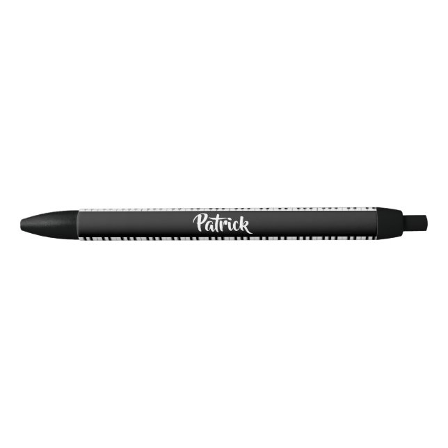 Black and white piano pattern pen (Front)