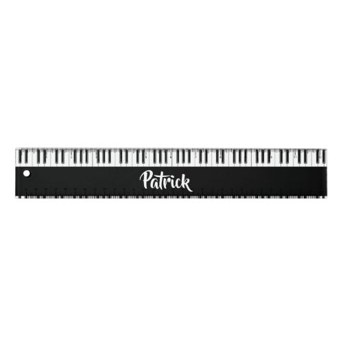 Black and white piano pattern ruler