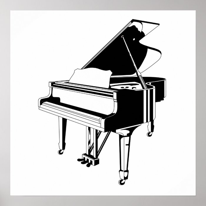 Black And White Piano Print