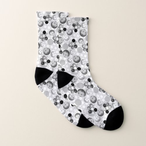 Black and White Pickleballs Socks