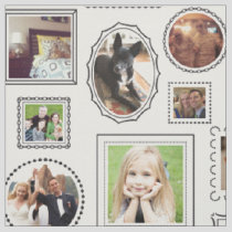 Black and White Picture Frame Pattern Fabric