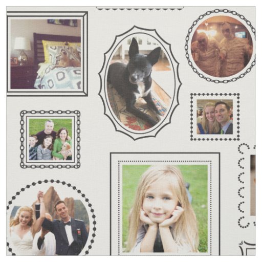 Black and White Picture Frame Pattern Fabric