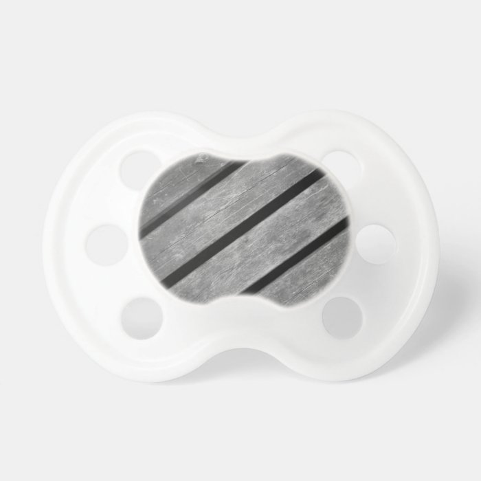 Black and White Picture of Wood Planks Pacifier