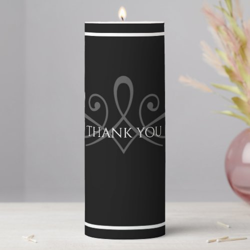 Black and white pillar candle 