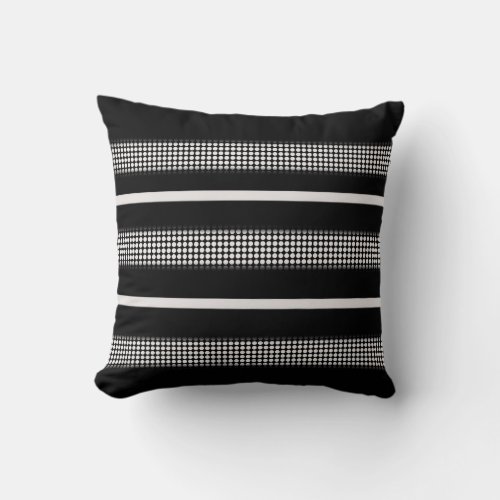Black and white pillow with dot  line pattern