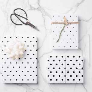 Black And White Pin Dots  Wrapping Paper Sheets