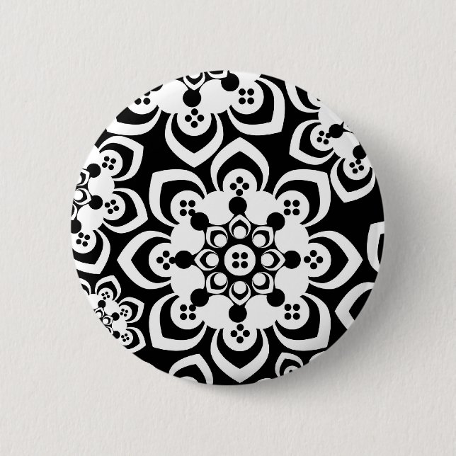 black and white pinback button (Front)