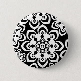 black and white pinback button