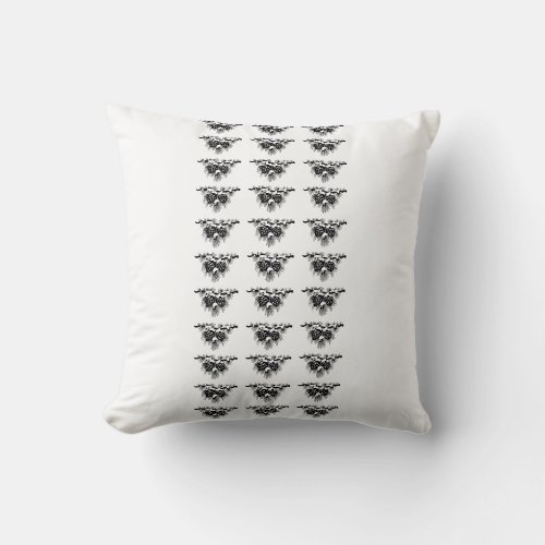 black and white pine cones throw pillow