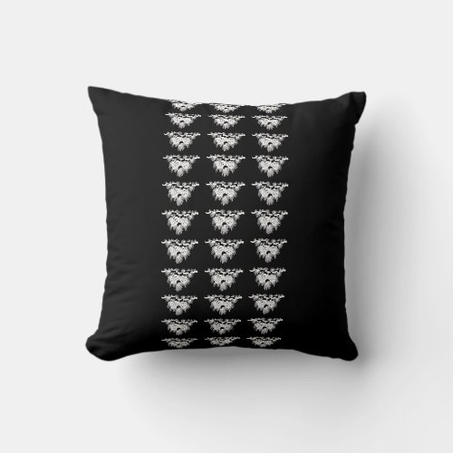 black and white pine cones throw pillow
