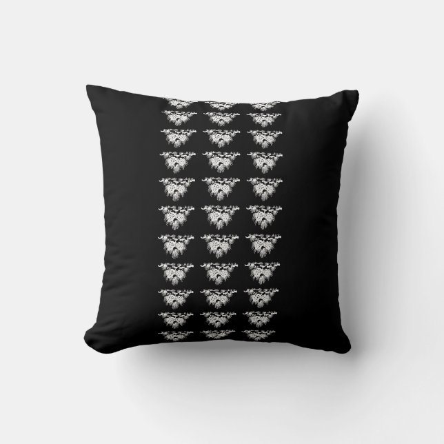 black and white pine cones throw pillow (Front)