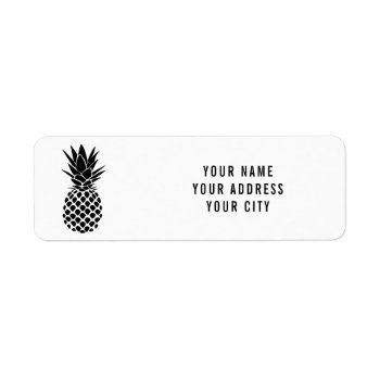 Black And White Pineapple Label by paesaggi at Zazzle