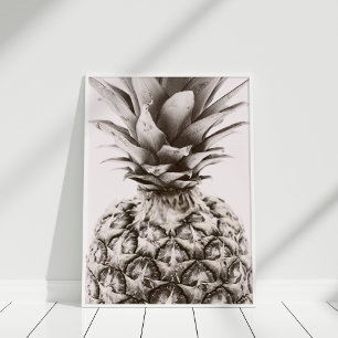 Black and White Pineapple Wall Art Print