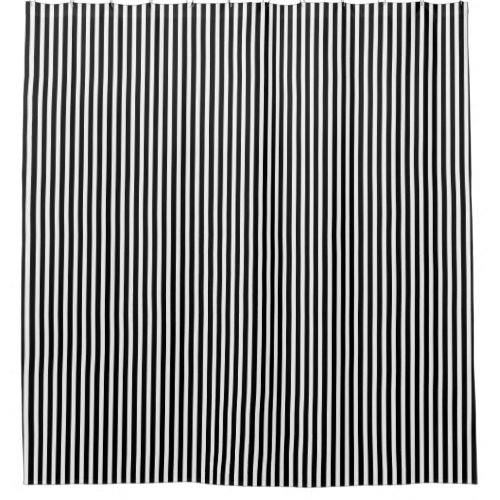 Black and White Pinstripes Pattern Shower Curtain