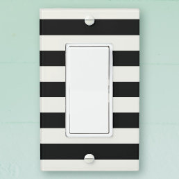 Black and White Pirate Stripes Modern Light Switch Cover