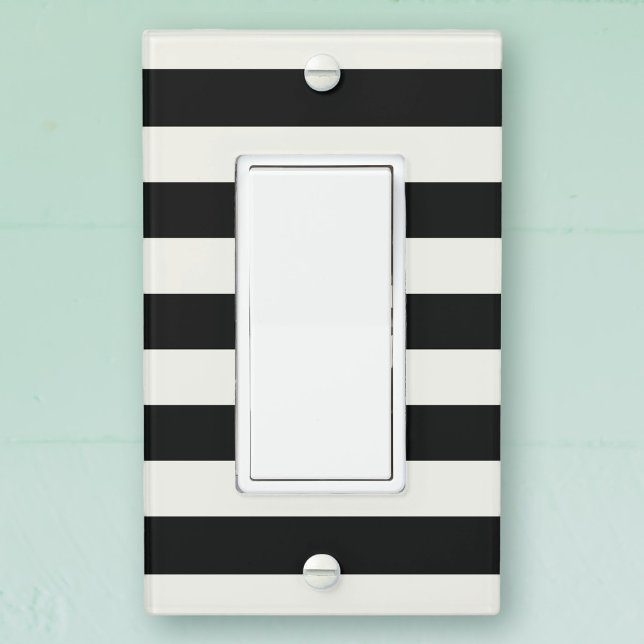 Black and White Pirate Stripes Modern Light Switch Cover (Creator Uploaded)