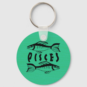 Black and White Pisces Keychain