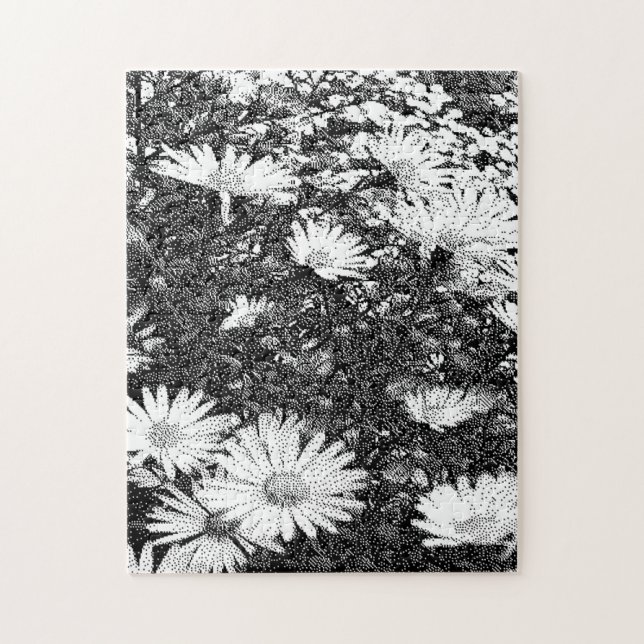 black and white pixel art  jigsaw puzzle (Vertical)