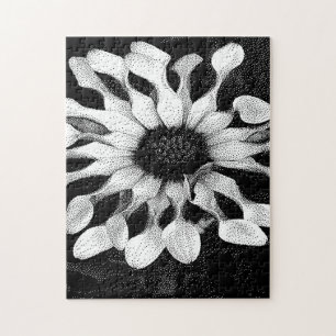black and white pixel art  jigsaw puzzle