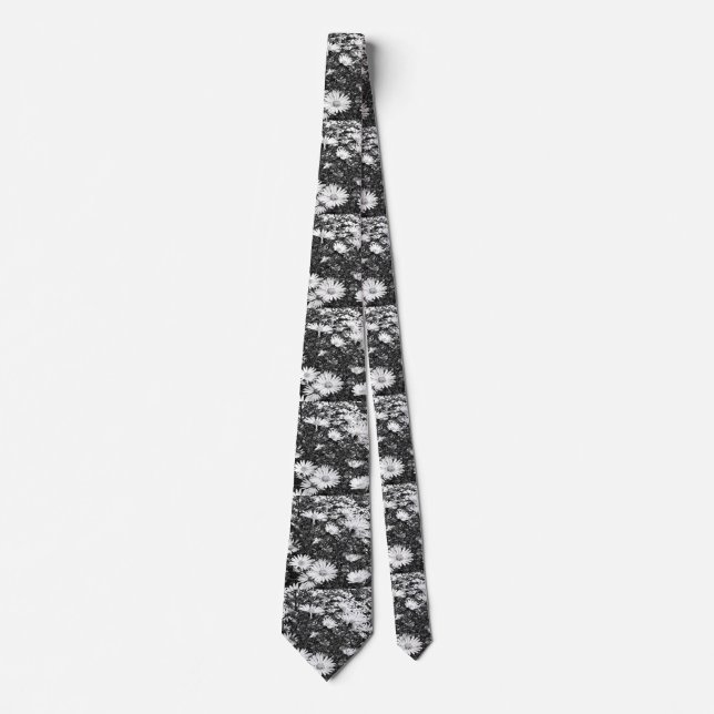 black and white pixel art  neck tie (Front)