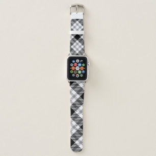 black and white plaid apple watch band