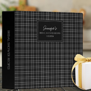 Black and White Plaid Bridal Shower Recipe  3 Ring Binder