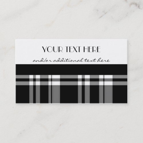Black and White Plaid Business Card