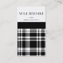 Black and White Plaid Business Card