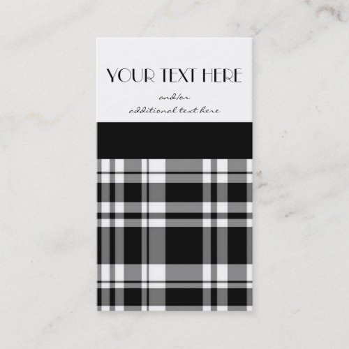 Black and White Plaid Business Cards