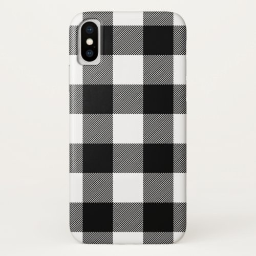 Black and white plaid iPhone x case