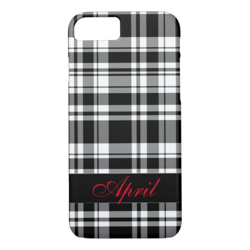 Black and White Plaid iPhone 87 Case