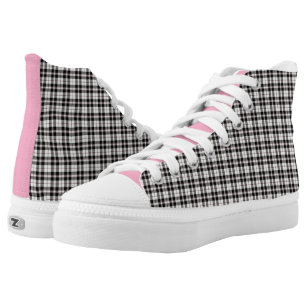 black and white plaid shoes