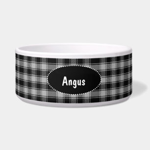 Black and White Plaid Custom Dog Bowl