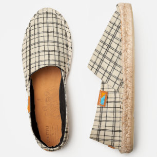 Black and White Plaid Espadrilles