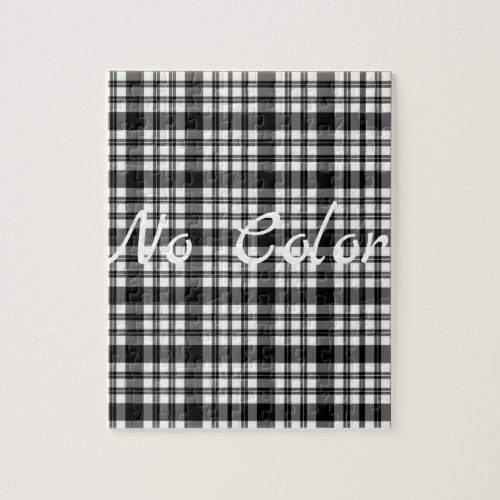 Black and White Plaid Jigsaw Puzzle Daisy