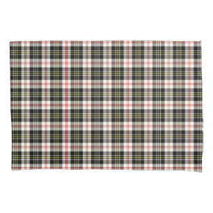 Black and White Plaid MacPherson Clan Dress Tartan Pillowcase