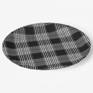 Black And White Plaid Paper Plates