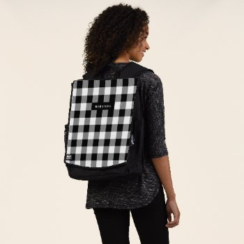 Black And White Plaid Pattern Backpack by artOnWear at Zazzle