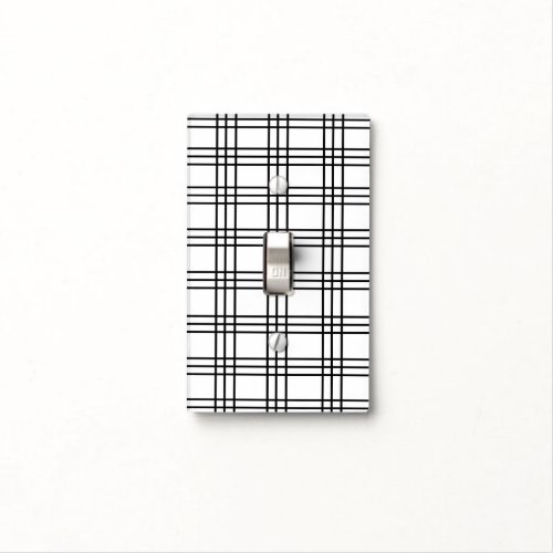 Black and White Plaid Pattern Light Switch Cover