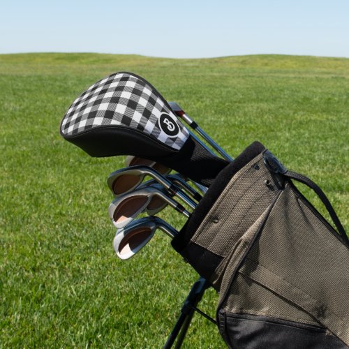 Black and white plaid pattern no 2 golf head cover