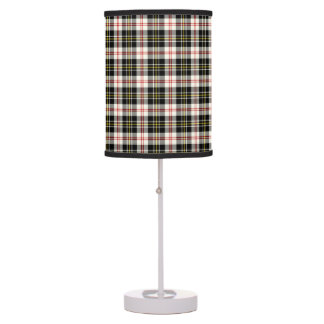 Black, and White Plaid Pattern Table Lamp