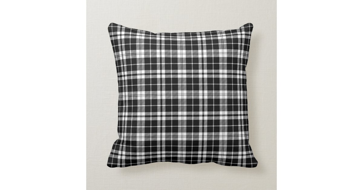 Black and White Plaid Pillow